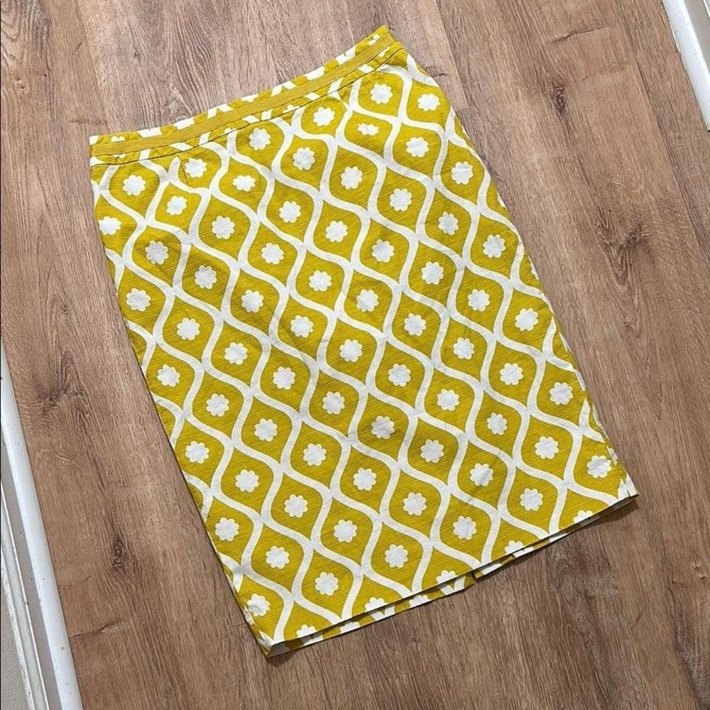 BODEN | Yellow Geometric Print Pencil Skirt - Picture 7 of 8